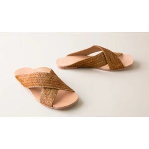 Huma Blanco Odessa Camel Pony Slide Sz. 37 (US 6.5)